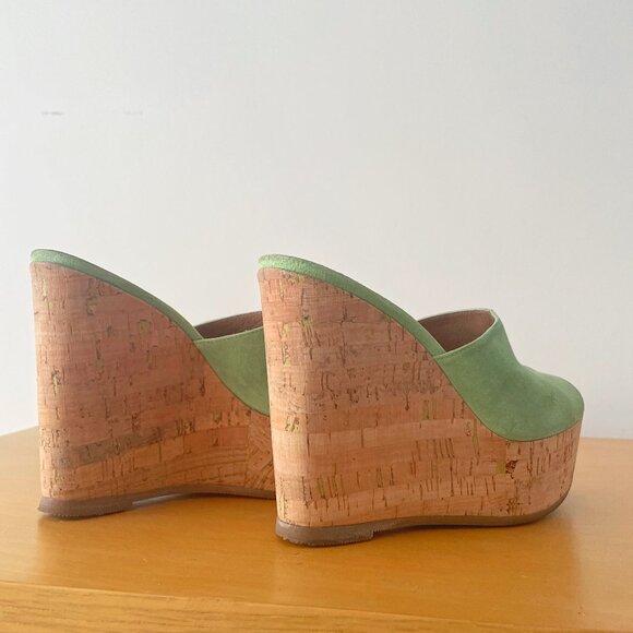 Naná Suede Cork Wedge Mules - Picture 2 of 10